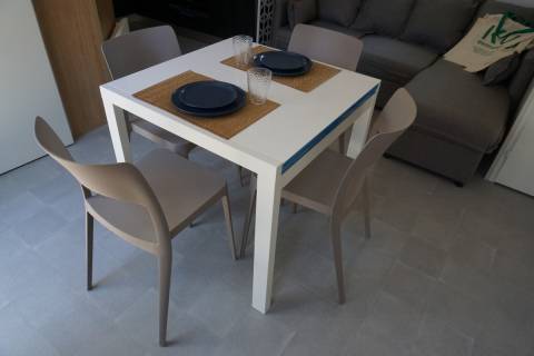 Table &agrave; manger du mobil home neuf sur parcelle : LOUISIANE Savanah 2021 2 chambres